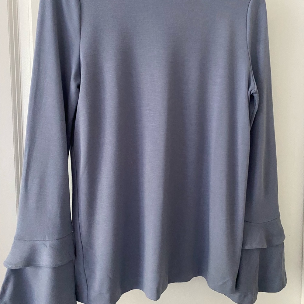 Pre-owned Catherine Malandriono Powder Blue Bell Sleeves Top, Size S
